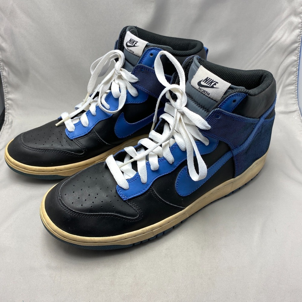 Nike Dunk High Sneakers Men's Size 12 Black‎ Blue Shoes 2009 317982041